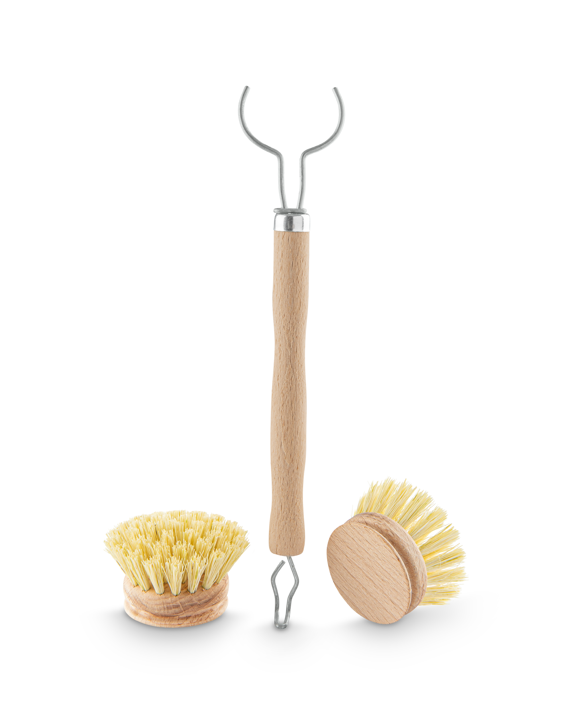 Spülbürste aus Buchenholz, auswechselbarer Kopf