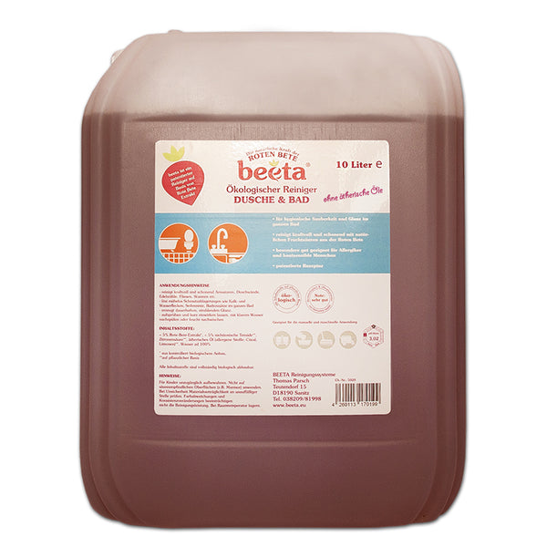 beeta Dusche & Badreiniger aus Roter Bete 10 Liter Kanister ohne ätherische Öle