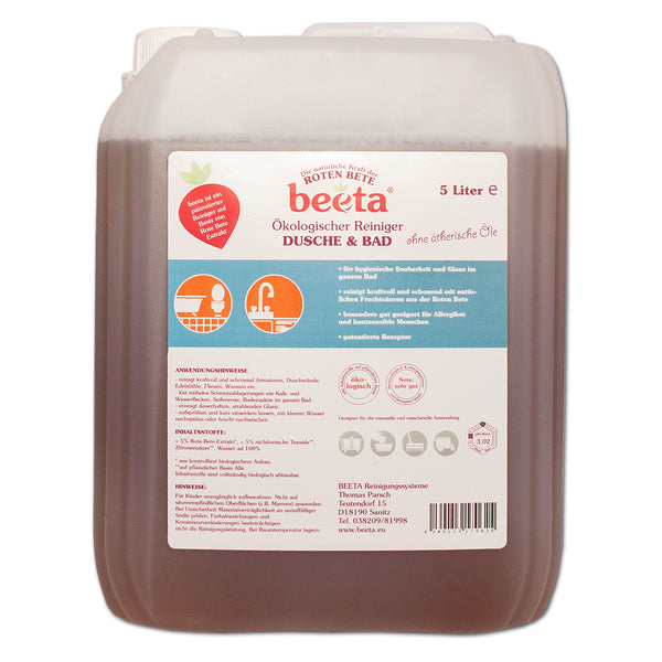 beeta Dusche & Badreiniger aus Roter Bete 5 Liter Kanister ohne ätherische Öle