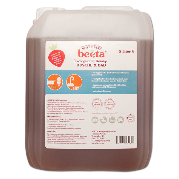 beeta Dusche & Badreiniger aus Roter Bete 5 Liter Kanister