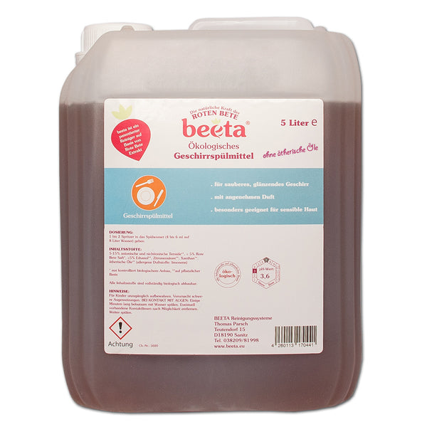 beeta Geschirrspülmittel mit Roter Bete 5 Liter Kanister ohne ätherische Öle