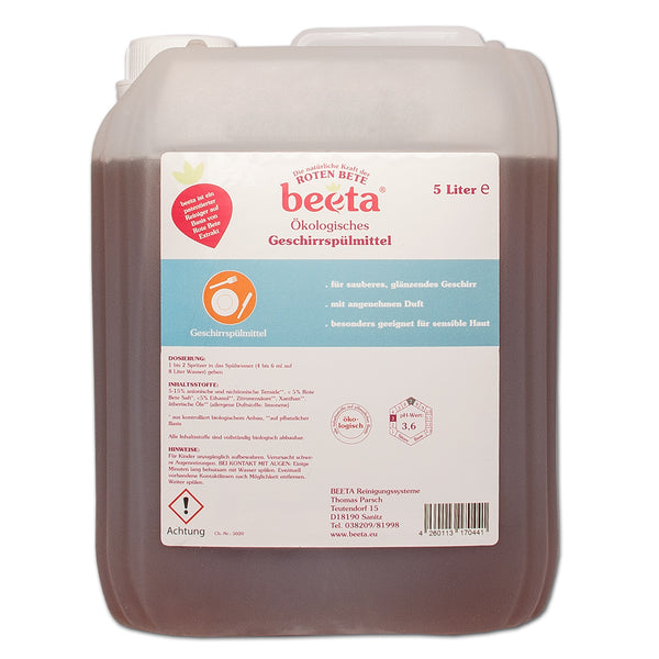 beeta Geschirrspülmittel mit Roter Bete 5 Liter Kanister