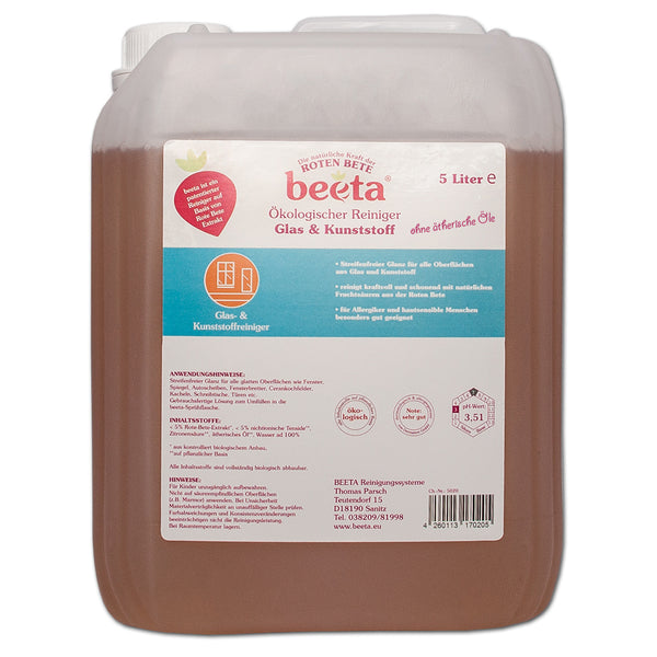 beeta Glasreiniger aus Roter Bete 5 Liter Kanister ohne ätherische Öle